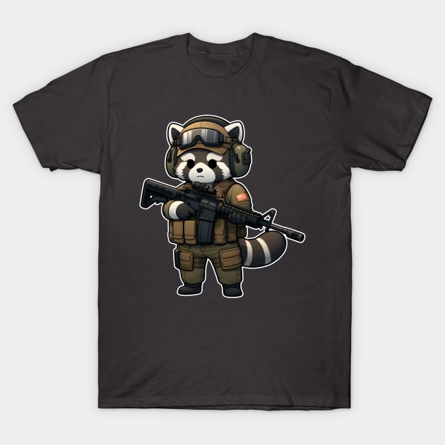 Tactical Tanuki T-Shirt by Rawlifegraphic